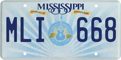 MS license plate MLI668