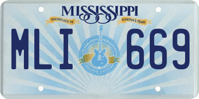 MS license plate MLI669