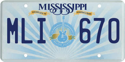 MS license plate MLI670