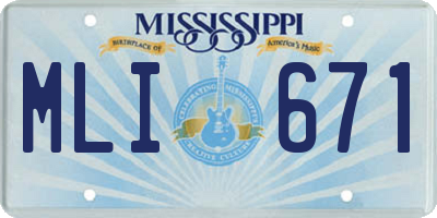 MS license plate MLI671