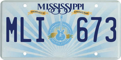 MS license plate MLI673