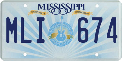 MS license plate MLI674