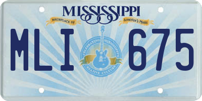 MS license plate MLI675