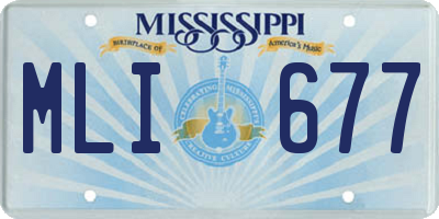 MS license plate MLI677