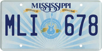 MS license plate MLI678