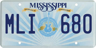MS license plate MLI680