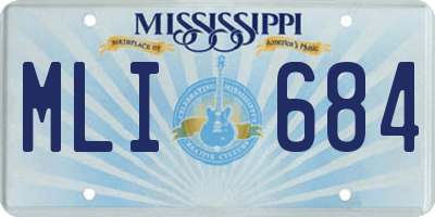 MS license plate MLI684