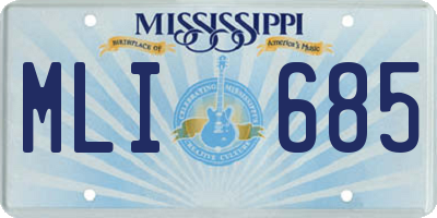 MS license plate MLI685