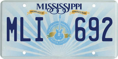 MS license plate MLI692