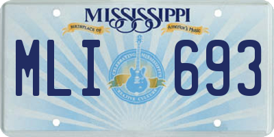 MS license plate MLI693