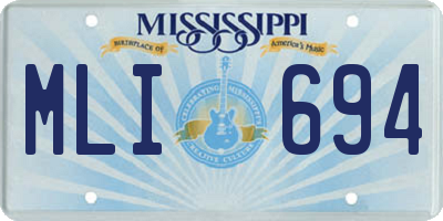 MS license plate MLI694