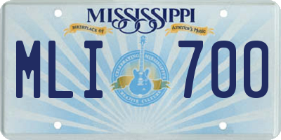 MS license plate MLI700
