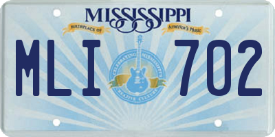 MS license plate MLI702