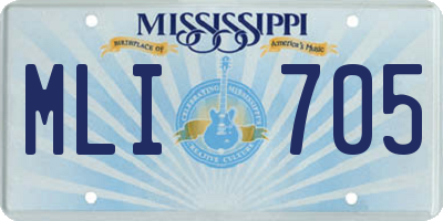 MS license plate MLI705