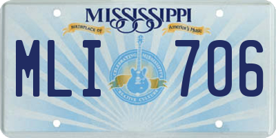 MS license plate MLI706