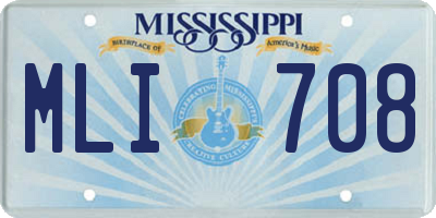 MS license plate MLI708
