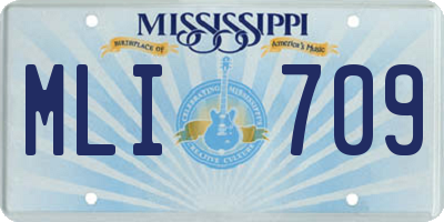 MS license plate MLI709