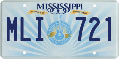 MS license plate MLI721