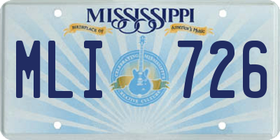 MS license plate MLI726