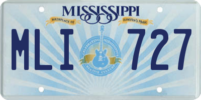 MS license plate MLI727