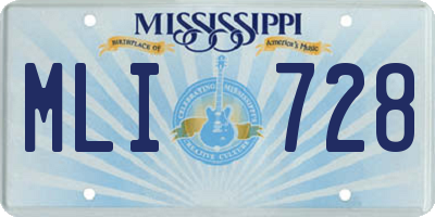 MS license plate MLI728