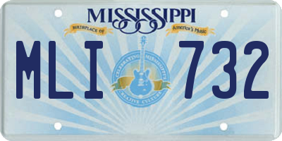 MS license plate MLI732