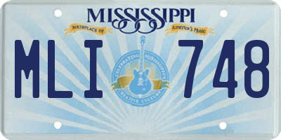 MS license plate MLI748