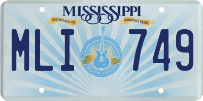 MS license plate MLI749