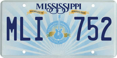 MS license plate MLI752