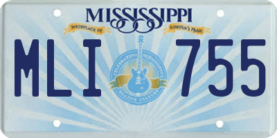 MS license plate MLI755