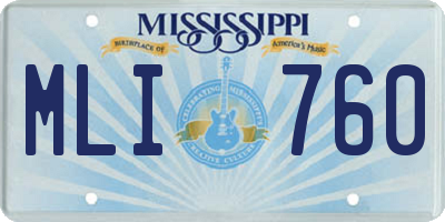 MS license plate MLI760