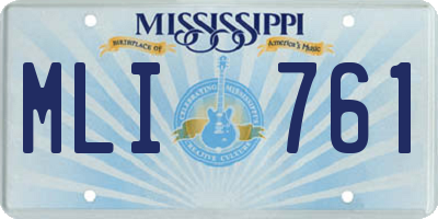 MS license plate MLI761