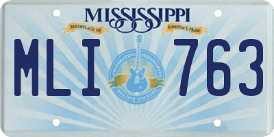 MS license plate MLI763