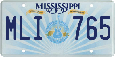 MS license plate MLI765