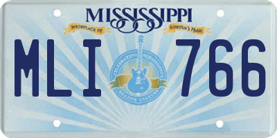 MS license plate MLI766
