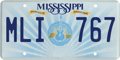 MS license plate MLI767