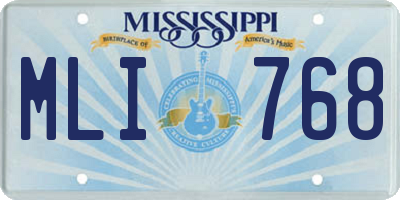MS license plate MLI768