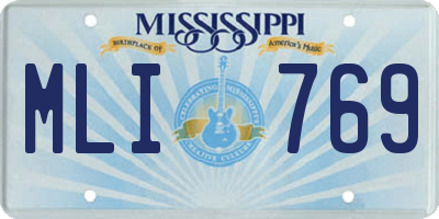MS license plate MLI769