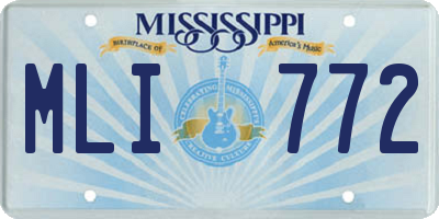 MS license plate MLI772