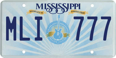 MS license plate MLI777