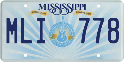 MS license plate MLI778