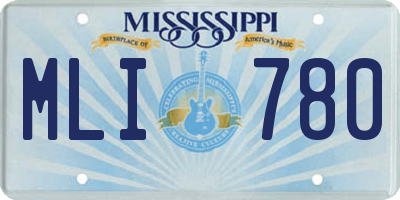 MS license plate MLI780