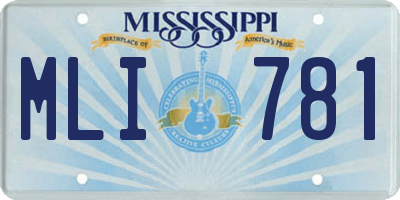 MS license plate MLI781
