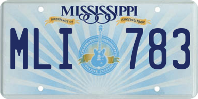 MS license plate MLI783