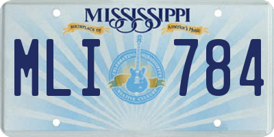MS license plate MLI784