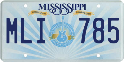 MS license plate MLI785