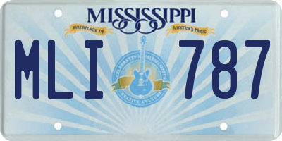 MS license plate MLI787