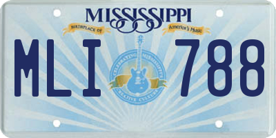 MS license plate MLI788