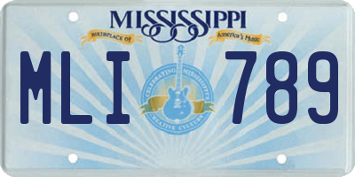 MS license plate MLI789