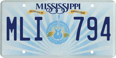MS license plate MLI794